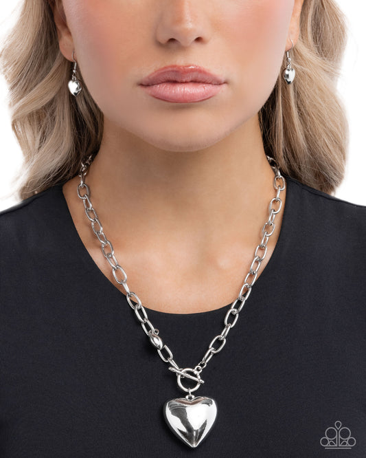 Heartfelt Hangout - Silver - Paparazzi Necklace Image