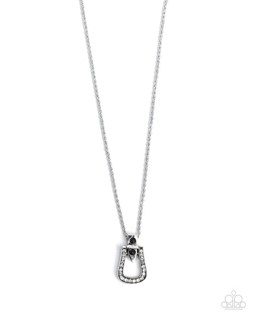 Sensational Stirrup - Black - Paparazzi Necklace Image