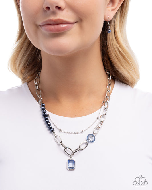 Transparent Tapestry - Blue - Paparazzi Necklace Image