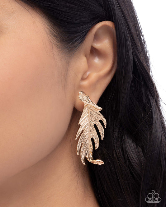 Leafy Lure - Gold - Paparazzi Earring Image