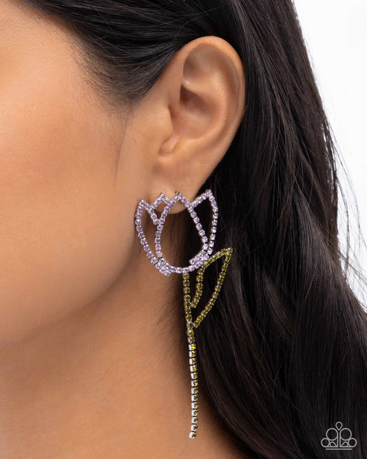 Tulip Transcendence - Purple - Paparazzi Earring Image
