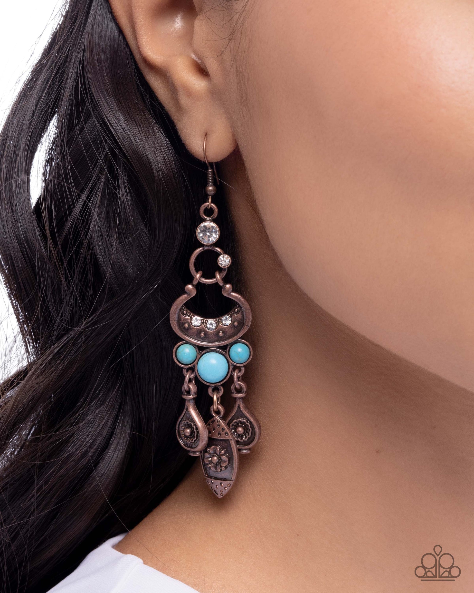 Santa Fe Sashay - Copper - Paparazzi Earring Image