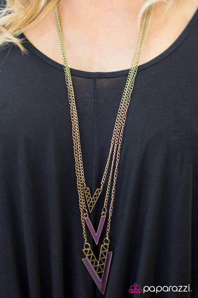 Paparazzi Necklace ~ Run Like The Wind - Purple
