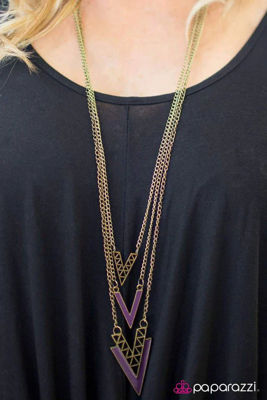 Paparazzi Necklace ~ Run Like The Wind - Purple