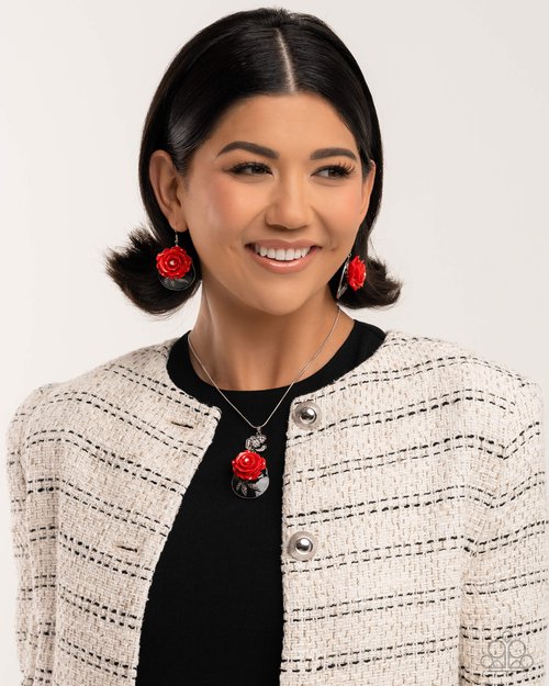 Rosy Reception - Complete Look - Red - Paparazzi Product Image