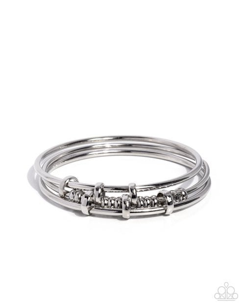 Glistening Guess - Silver - Paparazzi Bracelet Image