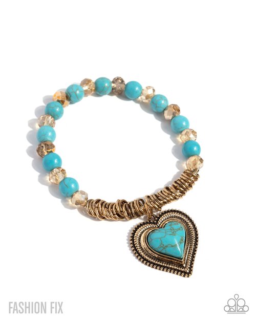Horseshoe Heartthrob - Gold - Paparazzi Bracelet Image