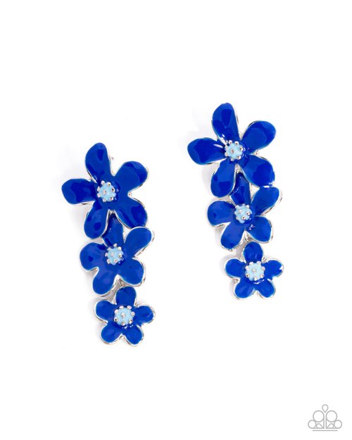 Crack of BLOOM - Blue - Paparazzi Earring Image