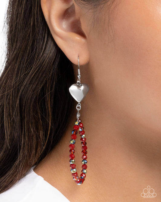 Treasured Teardrops - Red - Paparazzi Earring Image