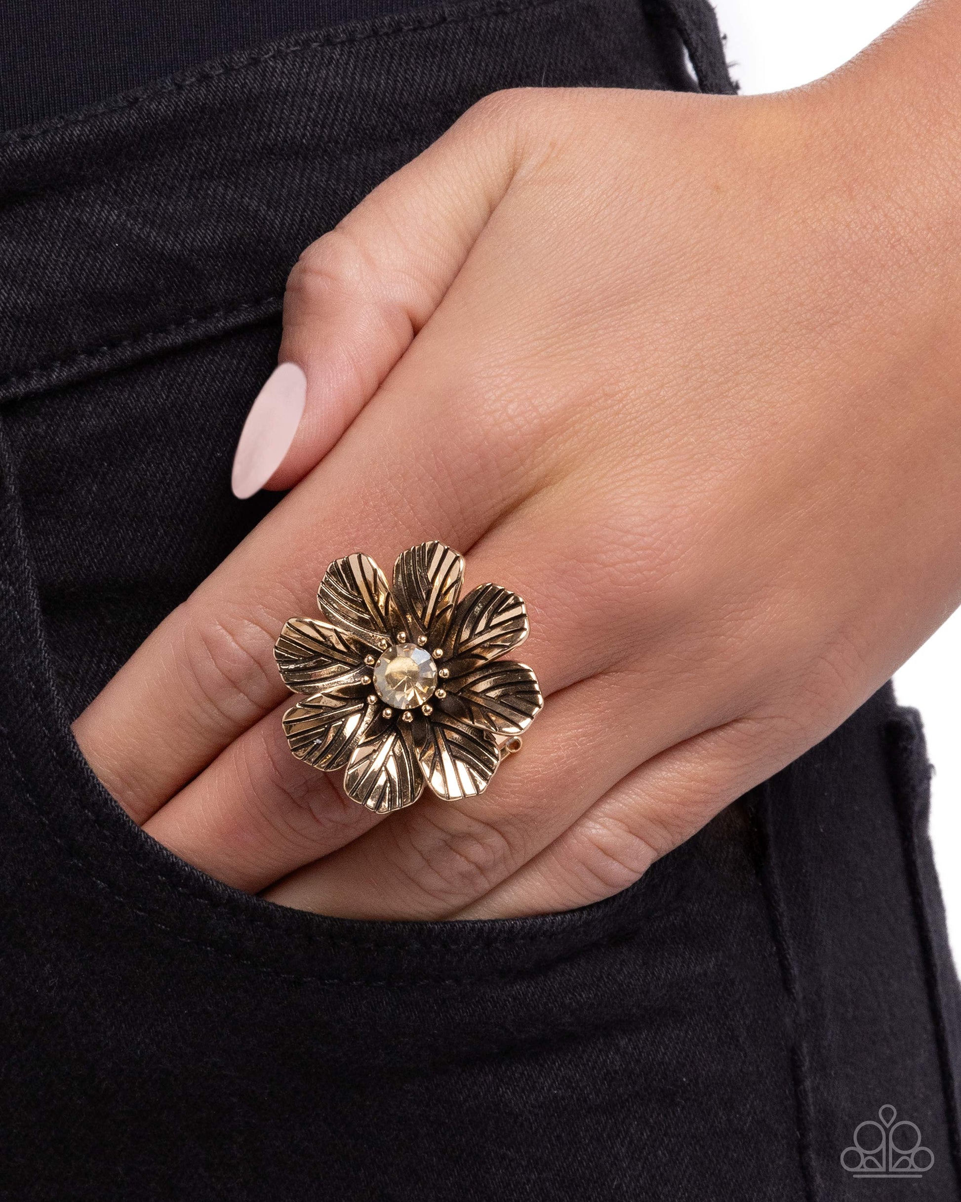 Textured Truth - Gold - Paparazzi Ring Image