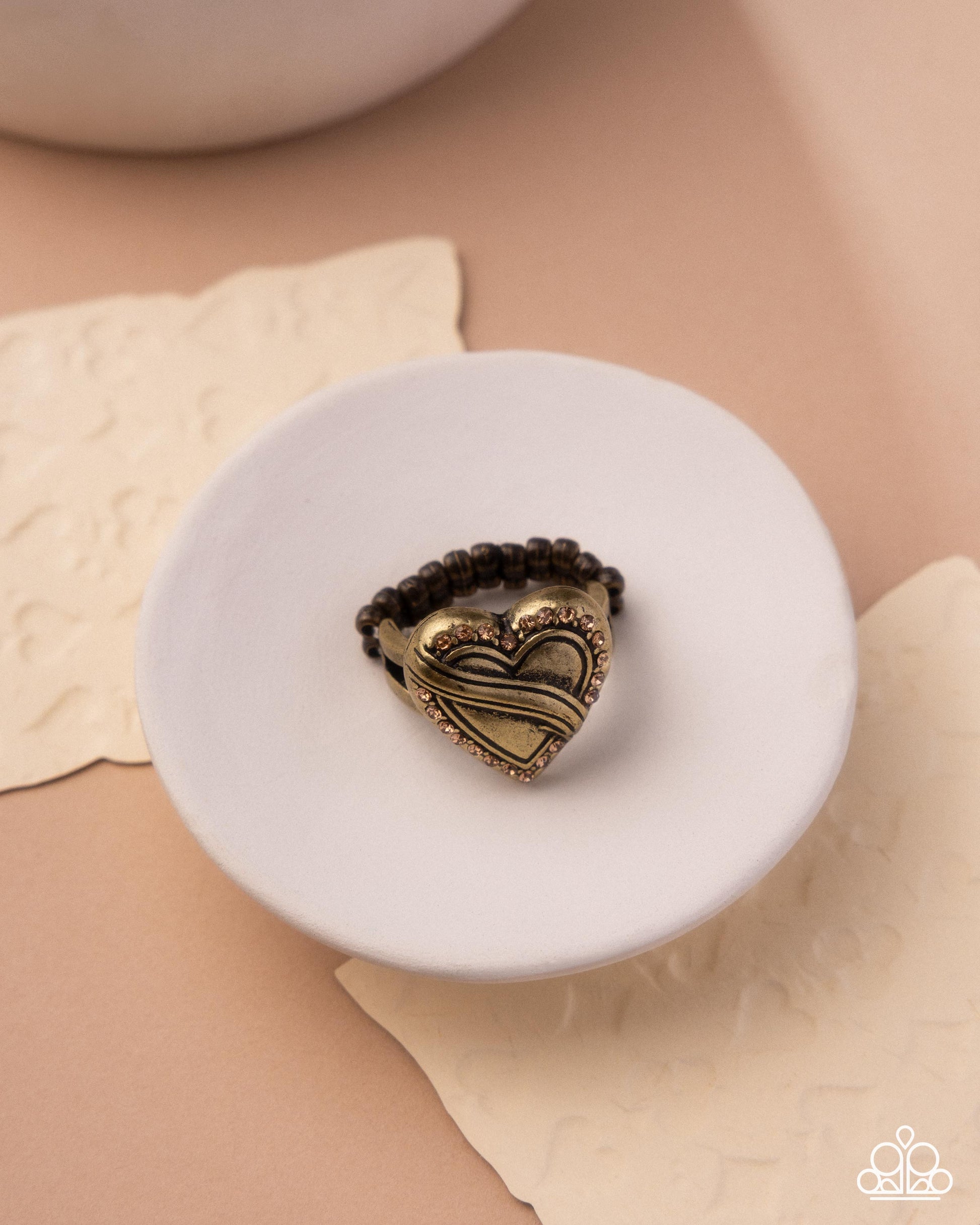 Hint of Heartbreak - Brass - Paparazzi Ring Image