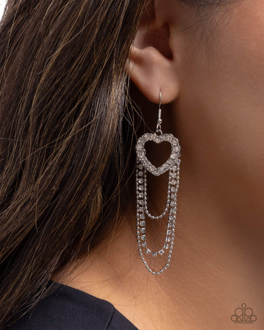 Haute Hangout - White - Paparazzi Earring Image