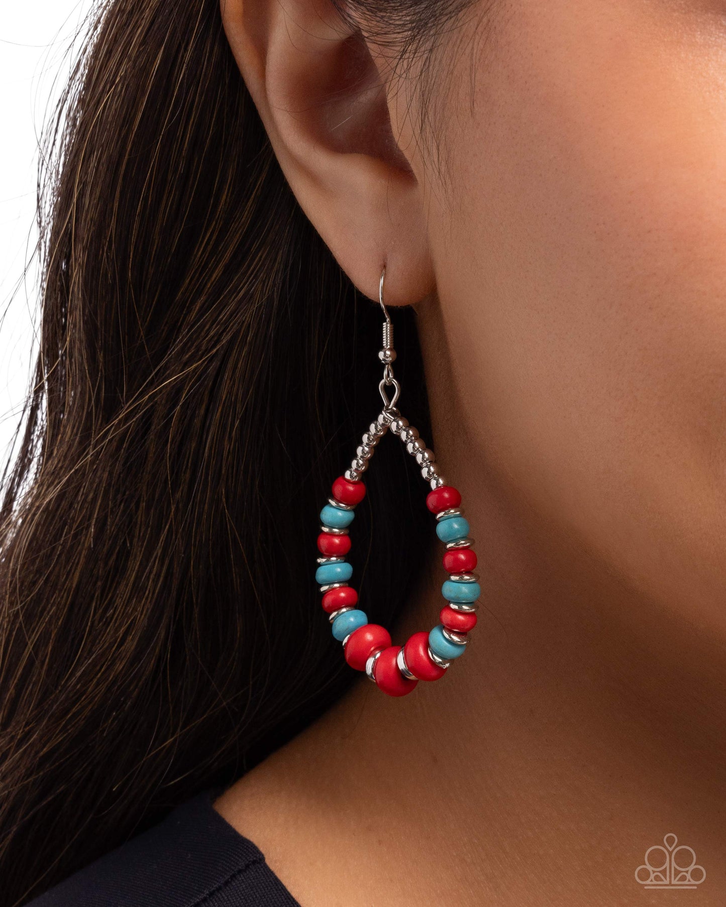 Carefree Color - Red - Paparazzi Earring Image