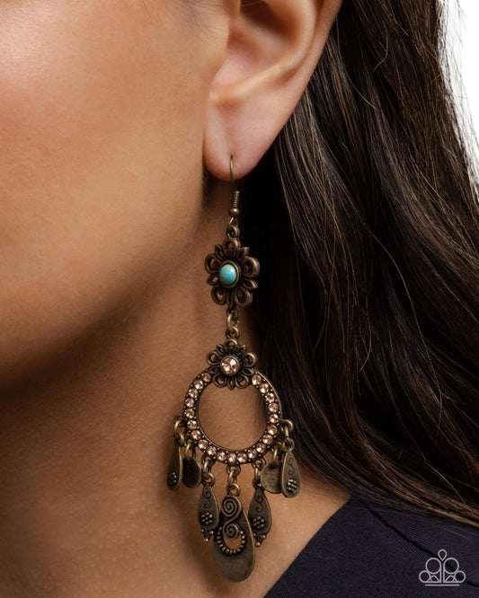 Majestic Mosaic - Brass - Paparazzi Earring Image