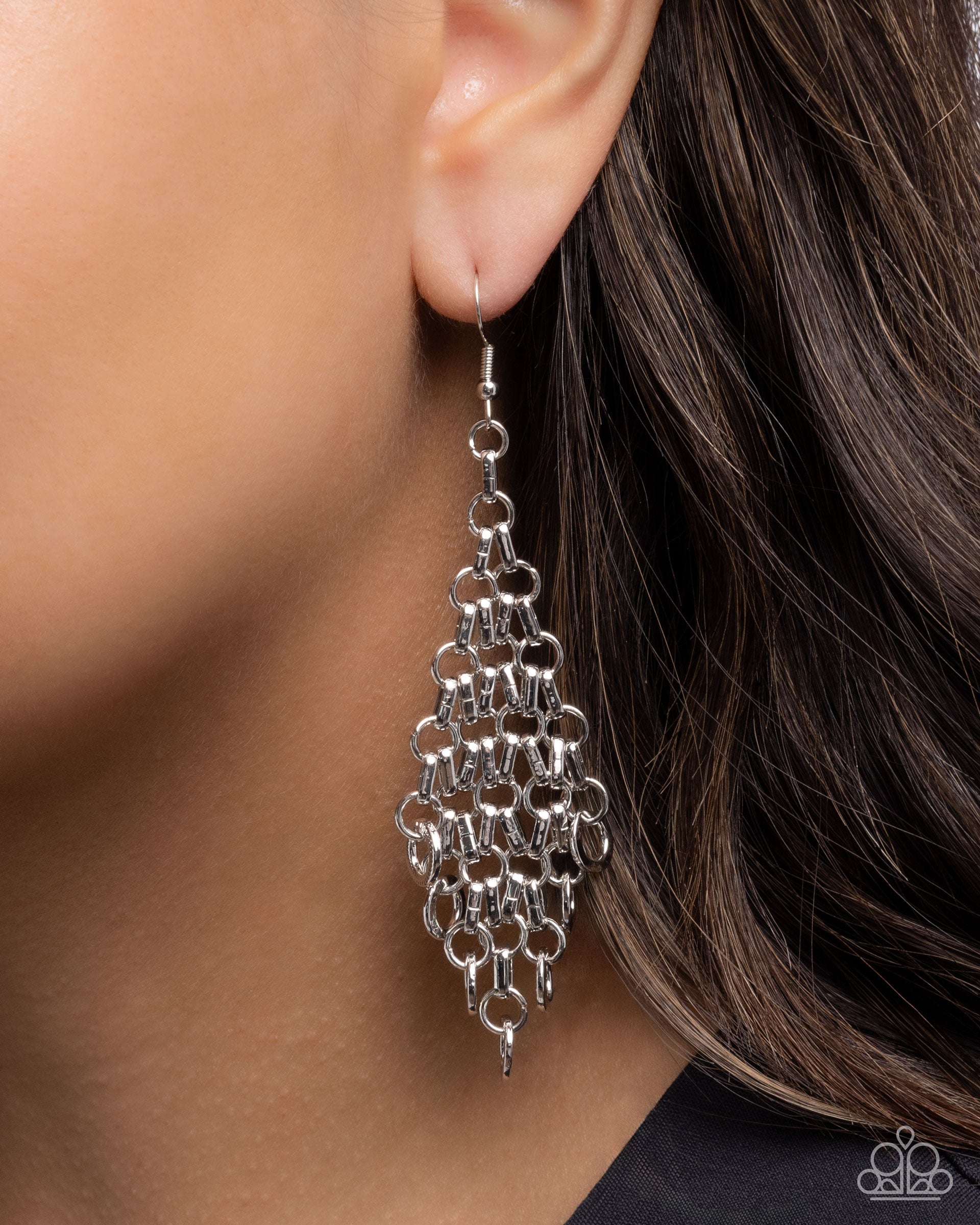 Decisive Delivery - Silver - Paparazzi Earring Image