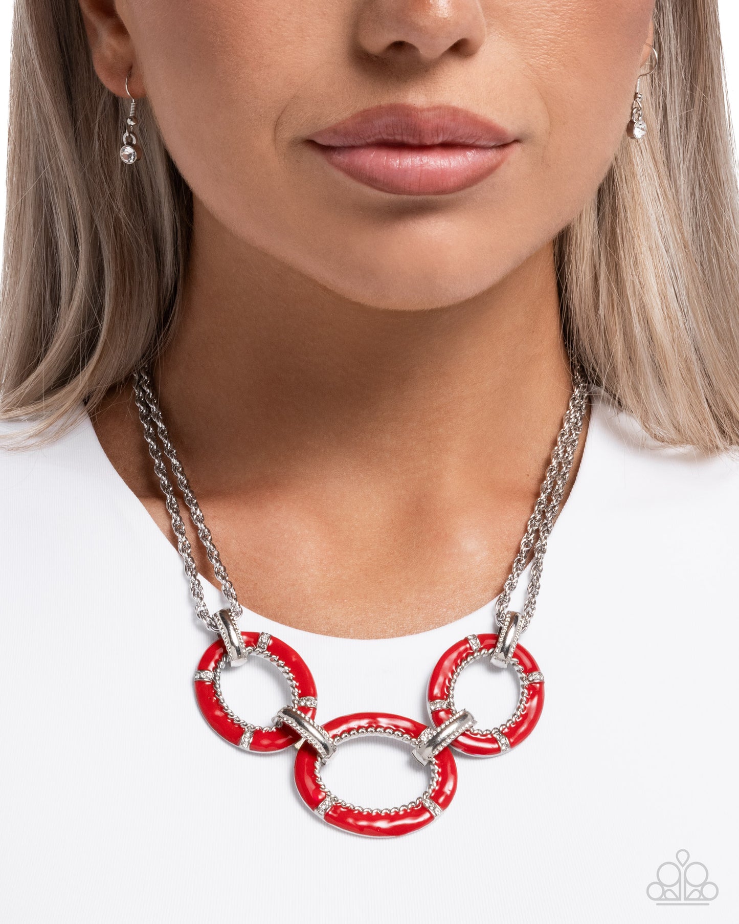 Teamwork Makes the Dream Work - Red - Paparazzi Necklace Image