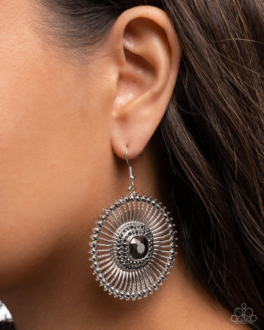 Wonderful Wheel - Silver - Paparazzi Earring Image