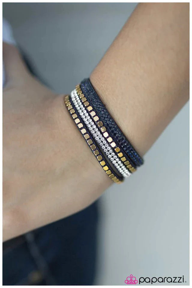 Paparazzi Bracelet ~ Comin In Hot - Blue
