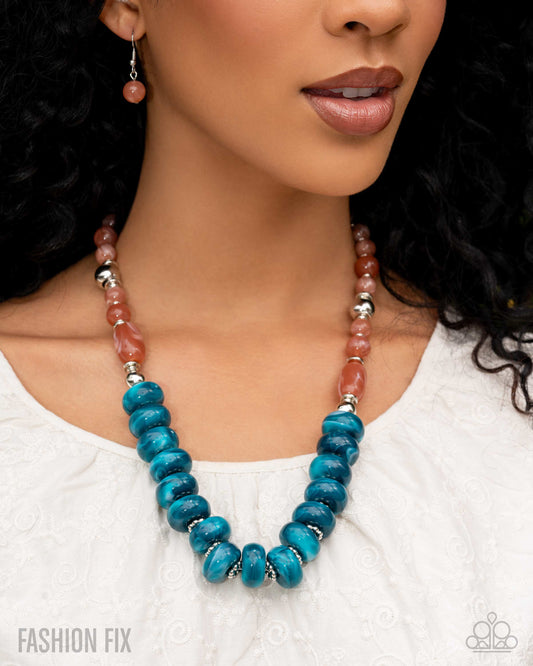 Bubbly Broadcast - Blue - Paparazzi Necklace Image