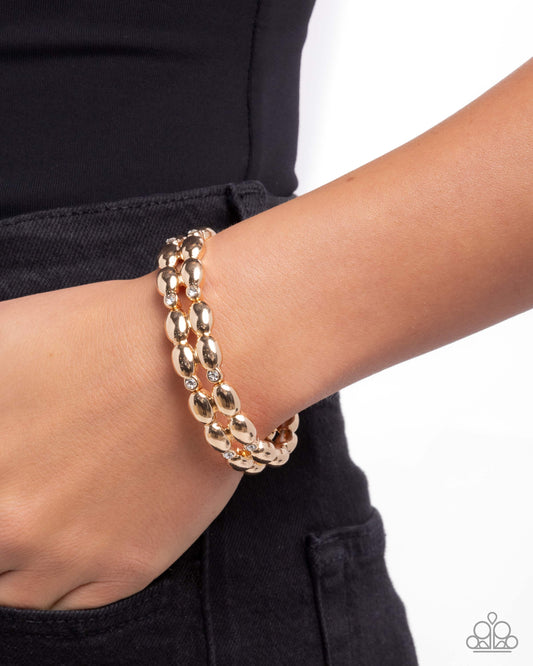 Stacked Statement - Gold - Paparazzi Bracelet Image