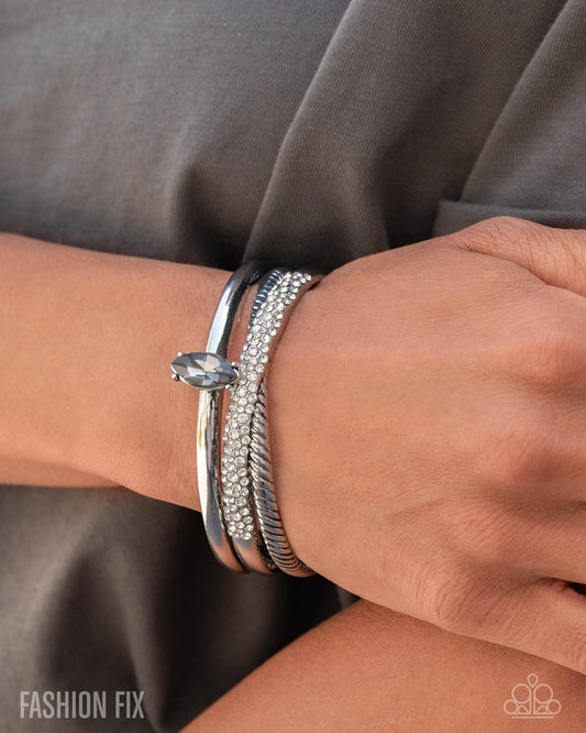 Bold Boundary - Silver - Paparazzi Bracelet Image