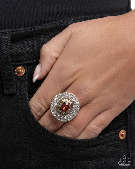 Oval Opening - Brown - Paparazzi Ring Image