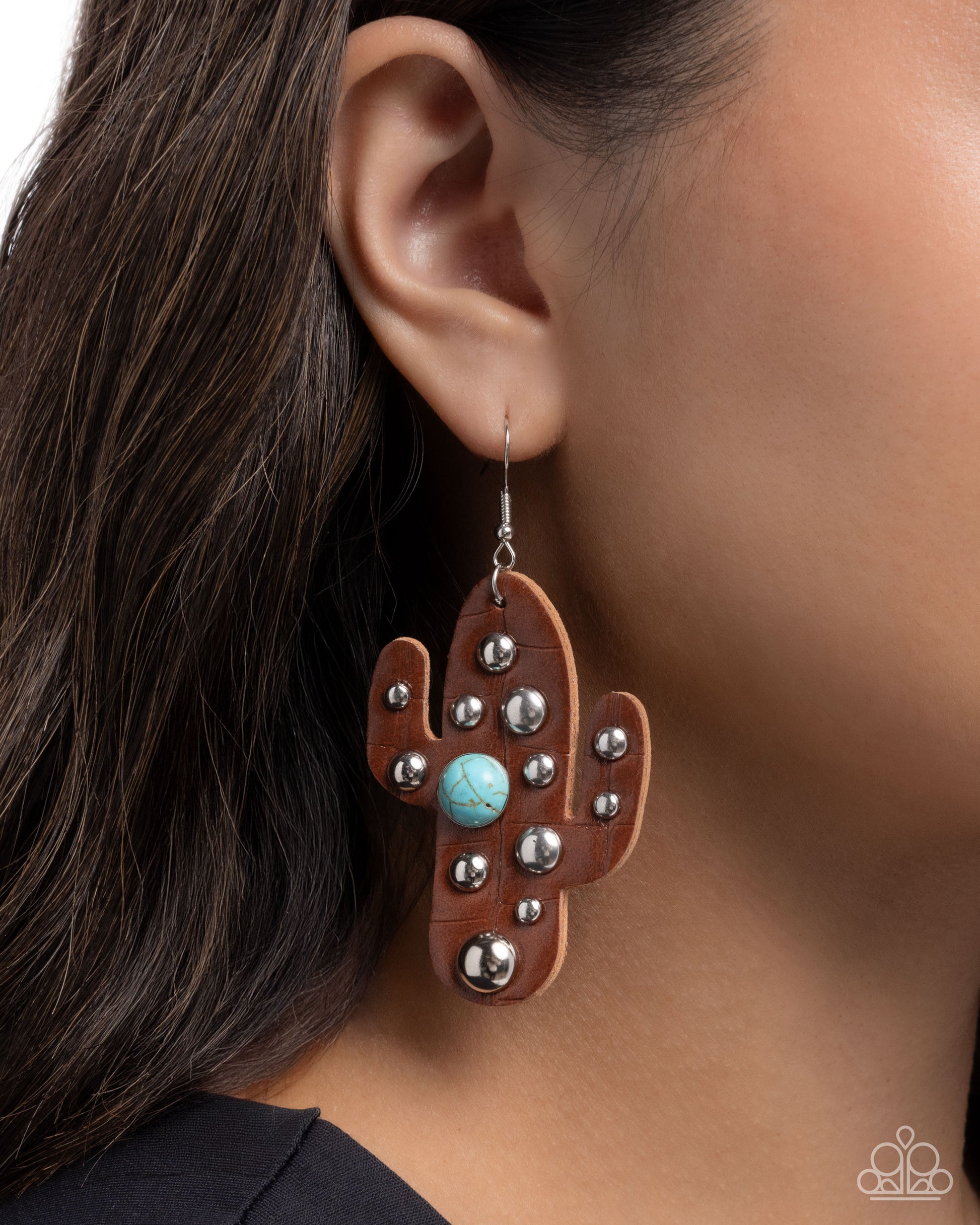 Cactus Cache - Brown - Paparazzi Earring Image