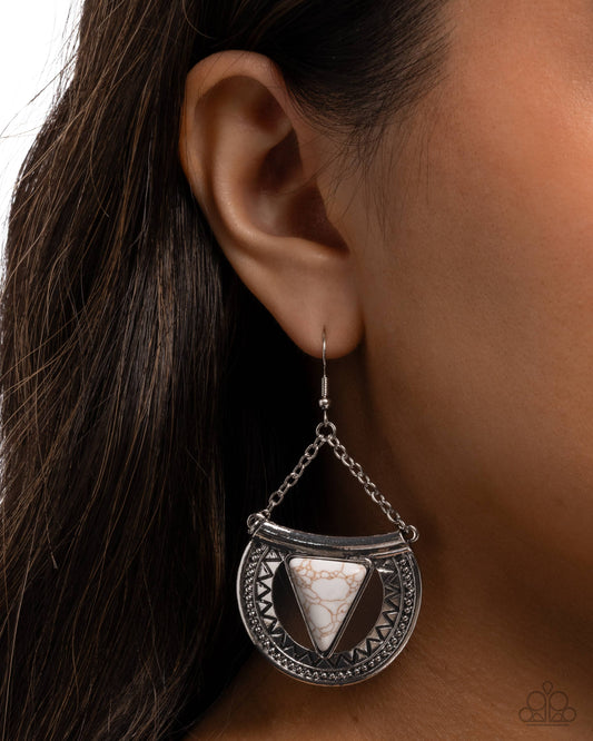 Adorably Ancient - White - Paparazzi Earring Image