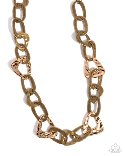 Triangle Triumph - Brass - Paparazzi Necklace Image