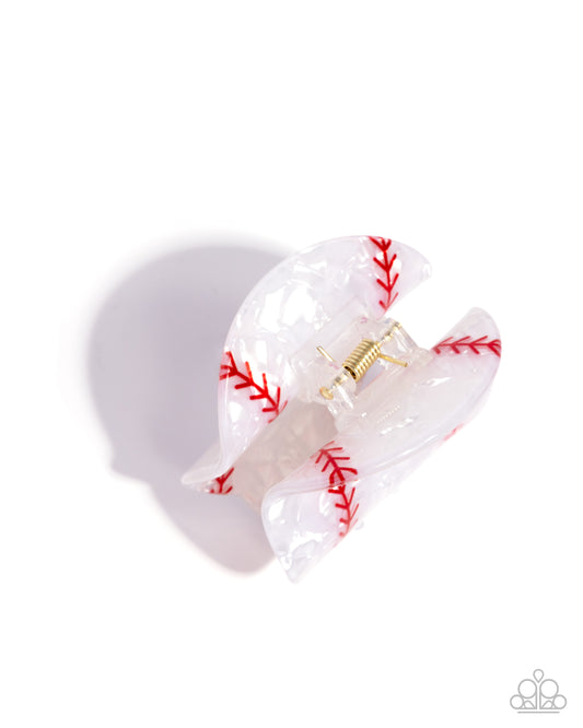 Baseball Babe - White - Paparazzi Hair Accessories Image