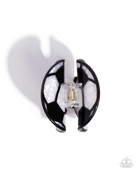 Soccer Shimmer - Black - Paparazzi Hair Accessories Image