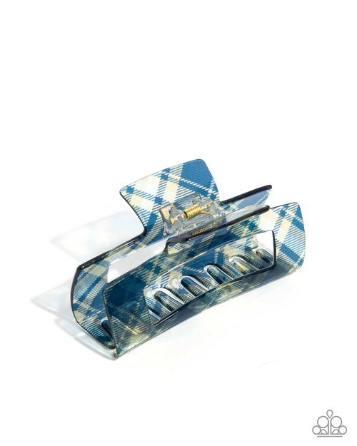 Prized Plaid - Blue - Paparazzi Hair Accessories Image