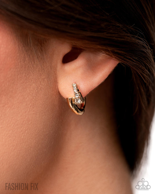 Personalized Pizzazz - Gold - Paparazzi Earring Image