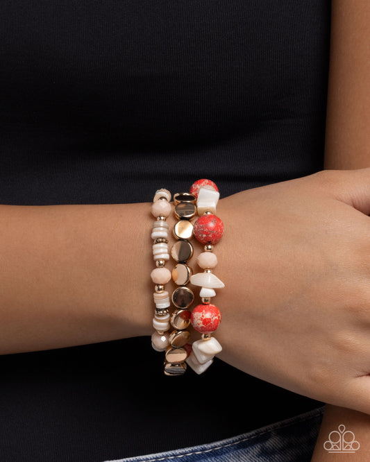 Earthy Entertainer - Red - Paparazzi Bracelet Image