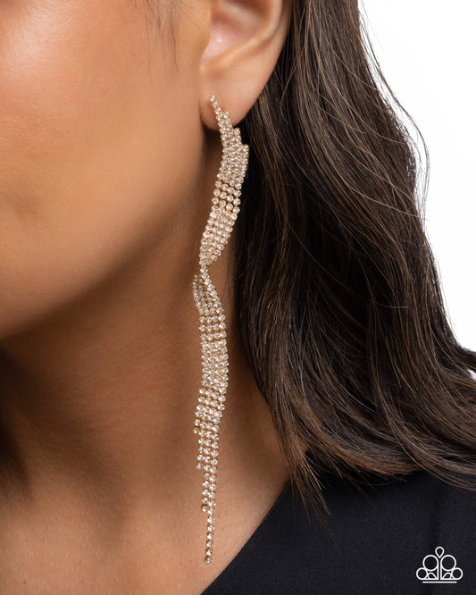 Flashy Following - Gold - Paparazzi Earring Image