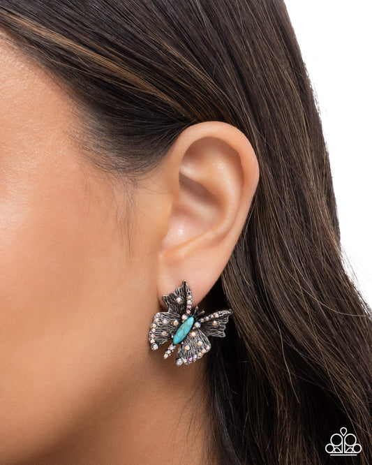 Hovering Harmony - Blue - Paparazzi Earring Image