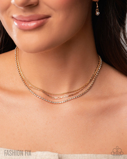 Matching Moment - Gold - Paparazzi Necklace Image