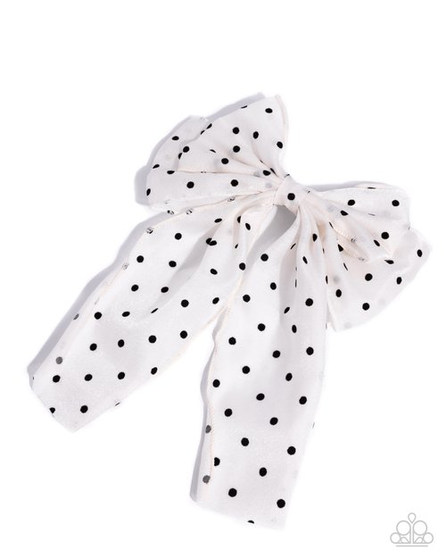 Here We BOW Again - White - Paparazzi Hair Accessories Image