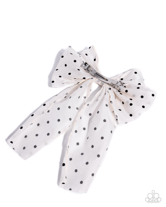 Here We BOW Again - White - Paparazzi Hair Accessories Image