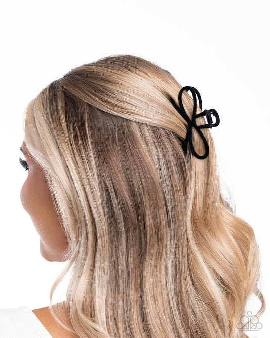 Merry BOW Round - Black - Paparazzi Hair Accessories Image
