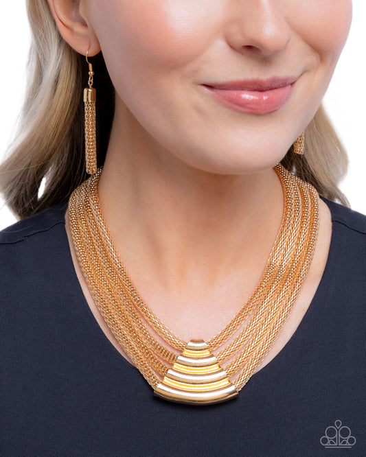 Get the MESH-age - Gold - Paparazzi Necklace Image