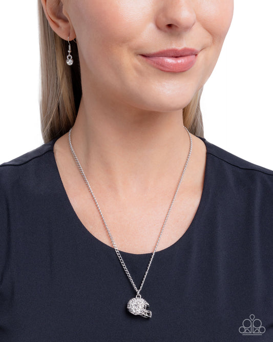Quarterback Chic - White - Paparazzi Necklace Image