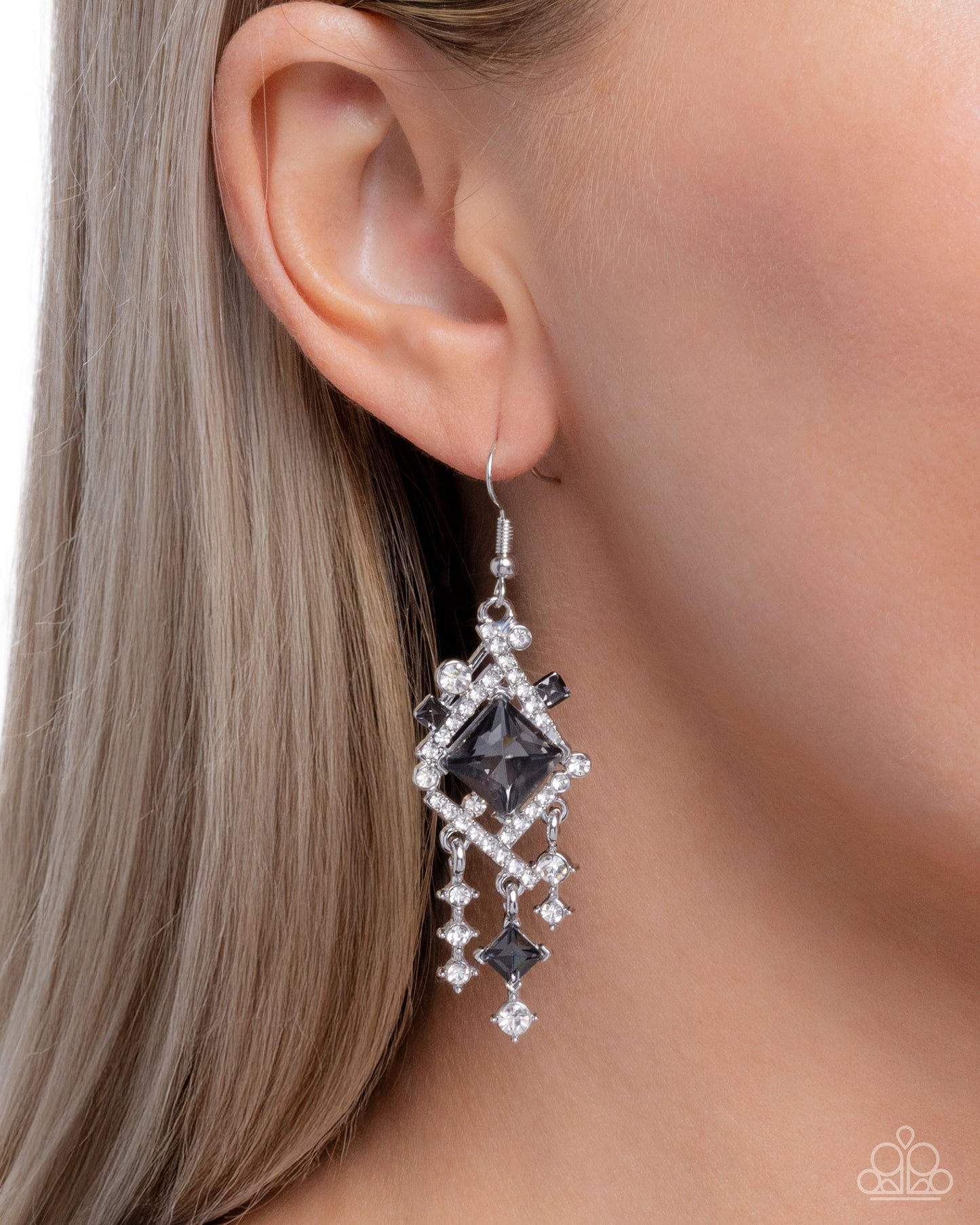 Square Sashay - Silver - Paparazzi Earring Image