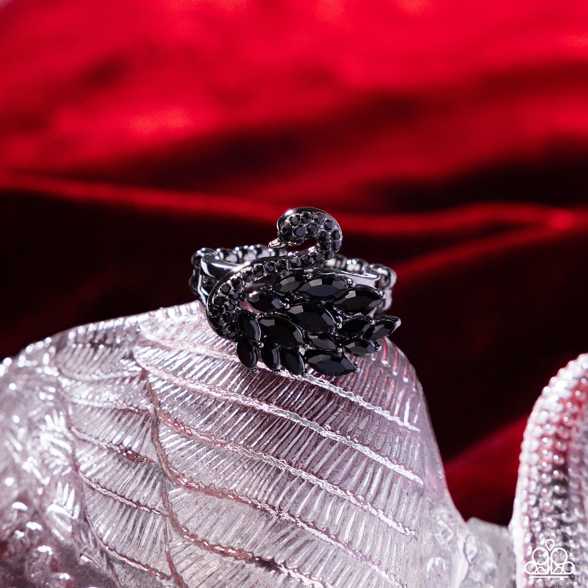 Sensational Swan - Black - Paparazzi Ring Image