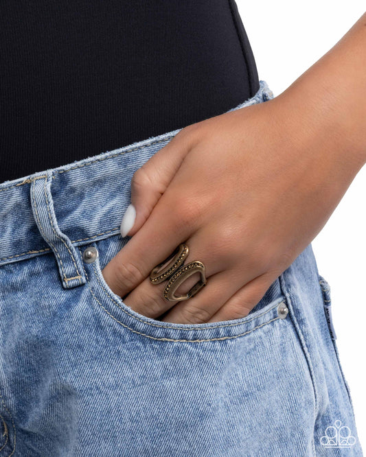 Confident Curves - Brass - Paparazzi Ring Image