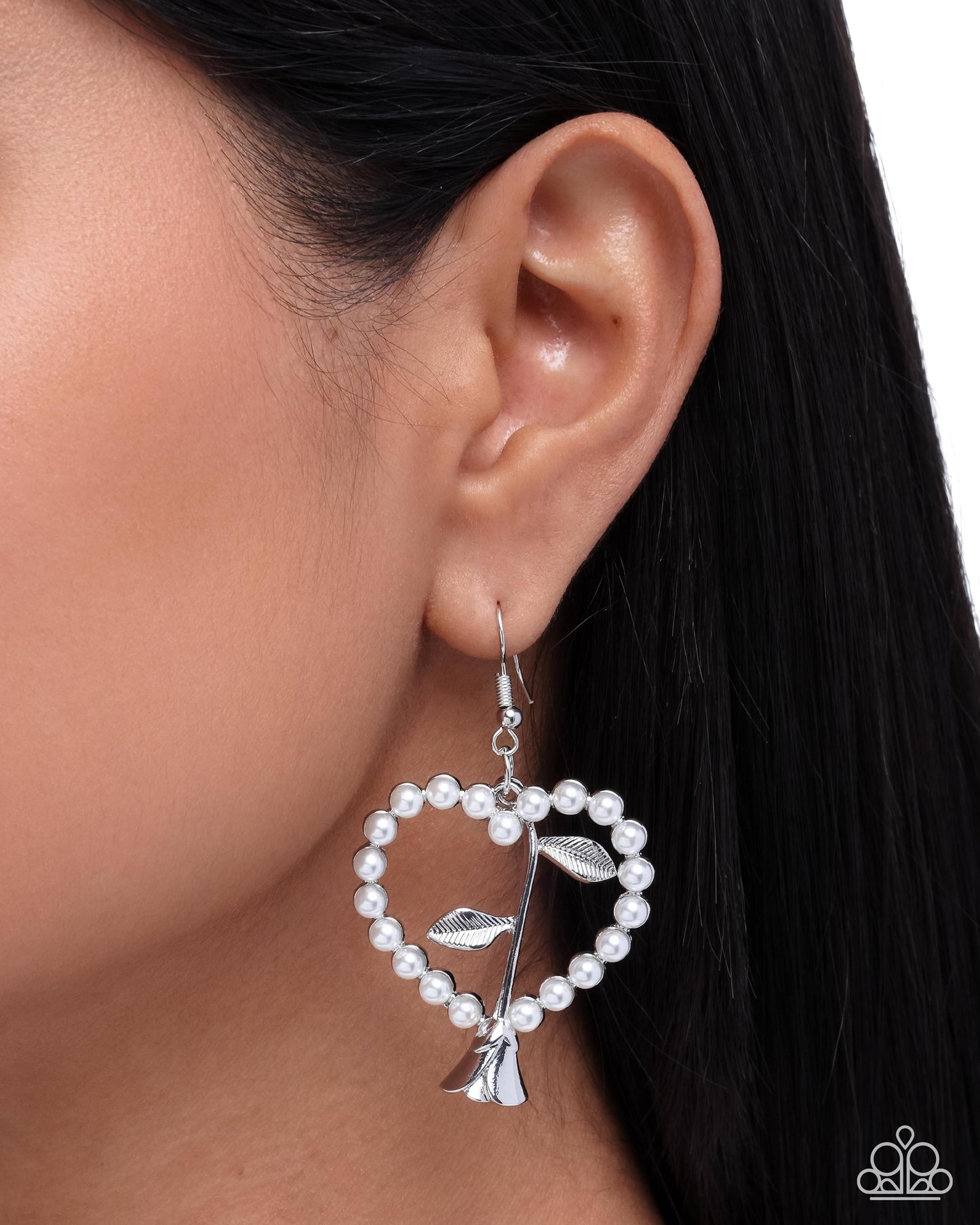 Feminine Fame - White - Paparazzi Earring Image