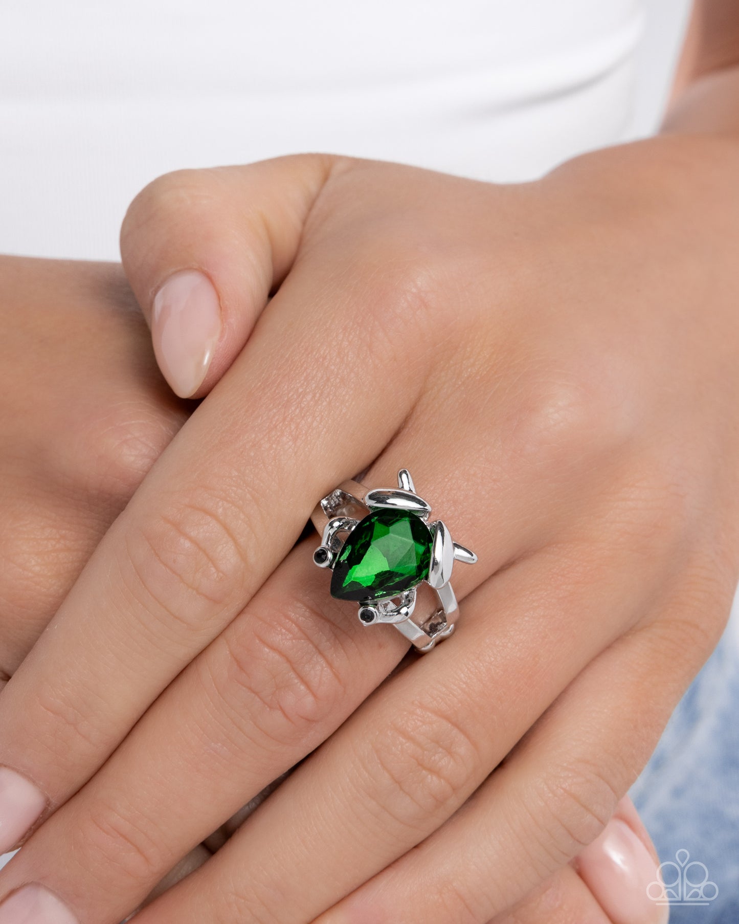 Fun-Loving Frog - Green - Paparazzi Ring Image