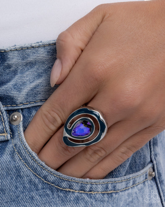 Theoretical Teardrop - Blue - Paparazzi Ring Image