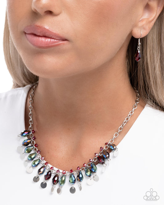 Glimpse of Glitz - Red - Paparazzi Necklace Image