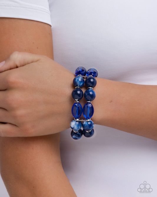 Stacked Season - Blue - Paparazzi Bracelet Image